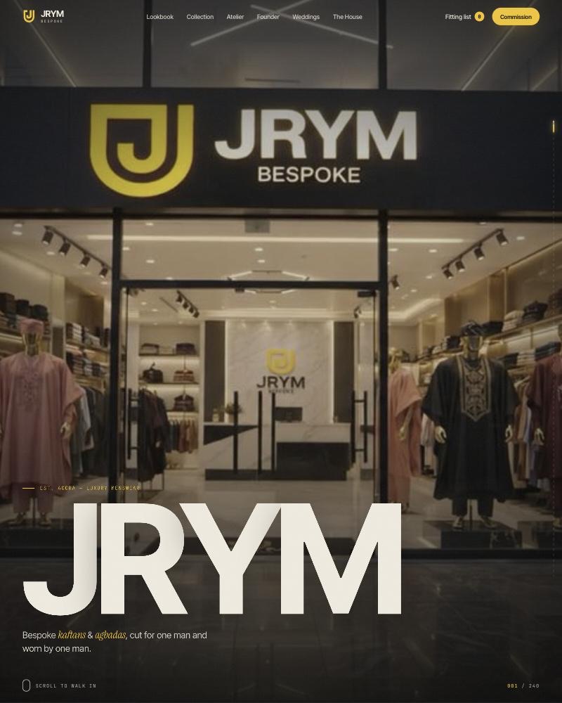 JRYM Bespoke website by Eeysparkz