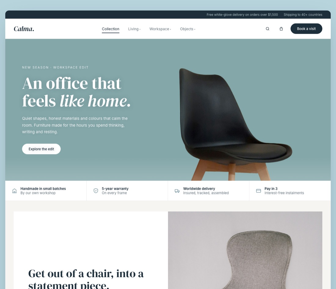 Calma Studio website by Eeysparkz