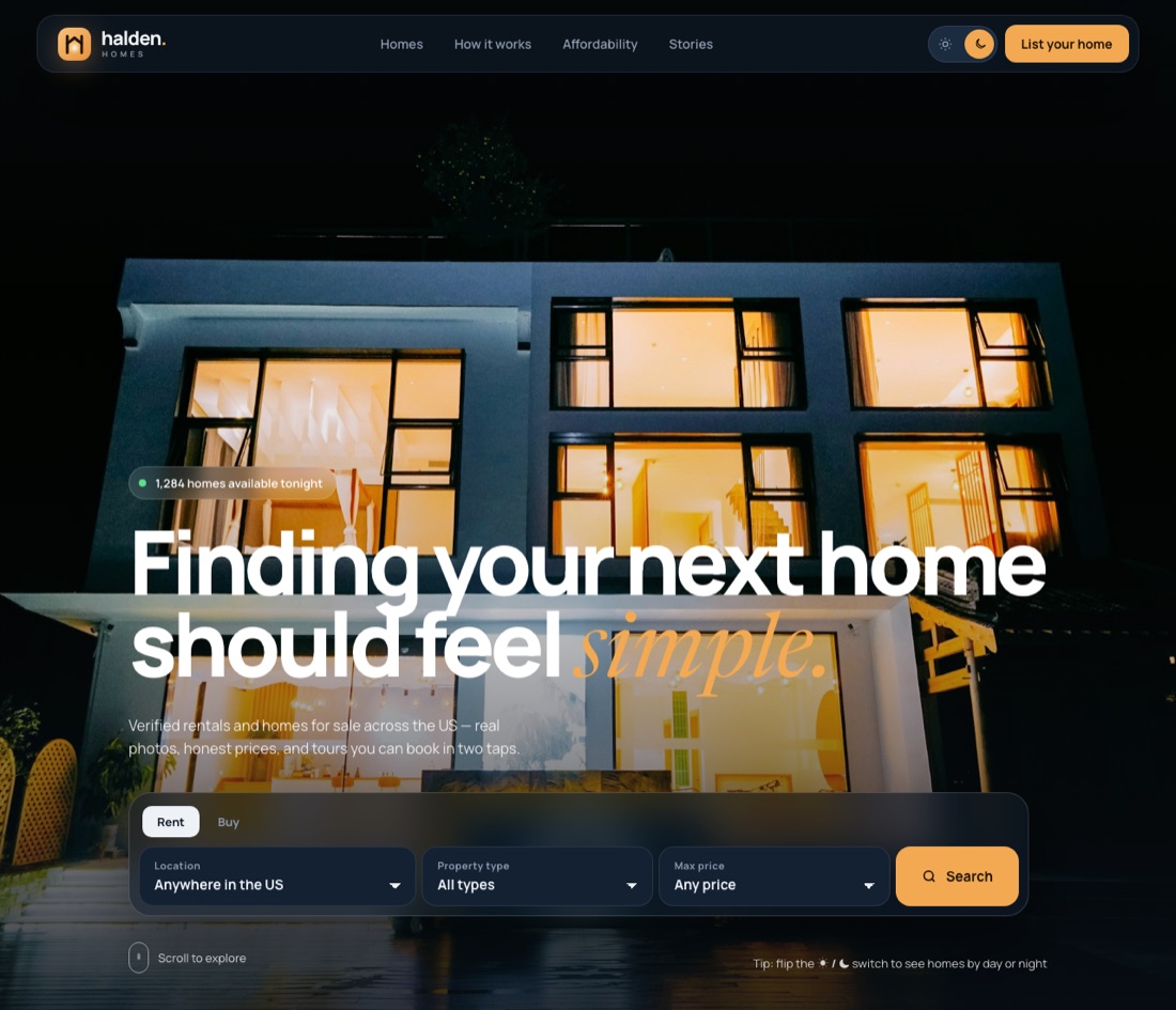 Halden website by Eeysparkz