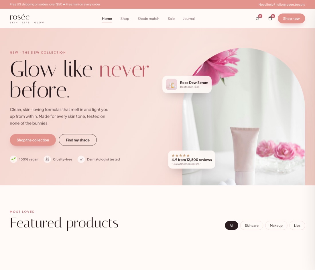 rosée website by Eeysparkz